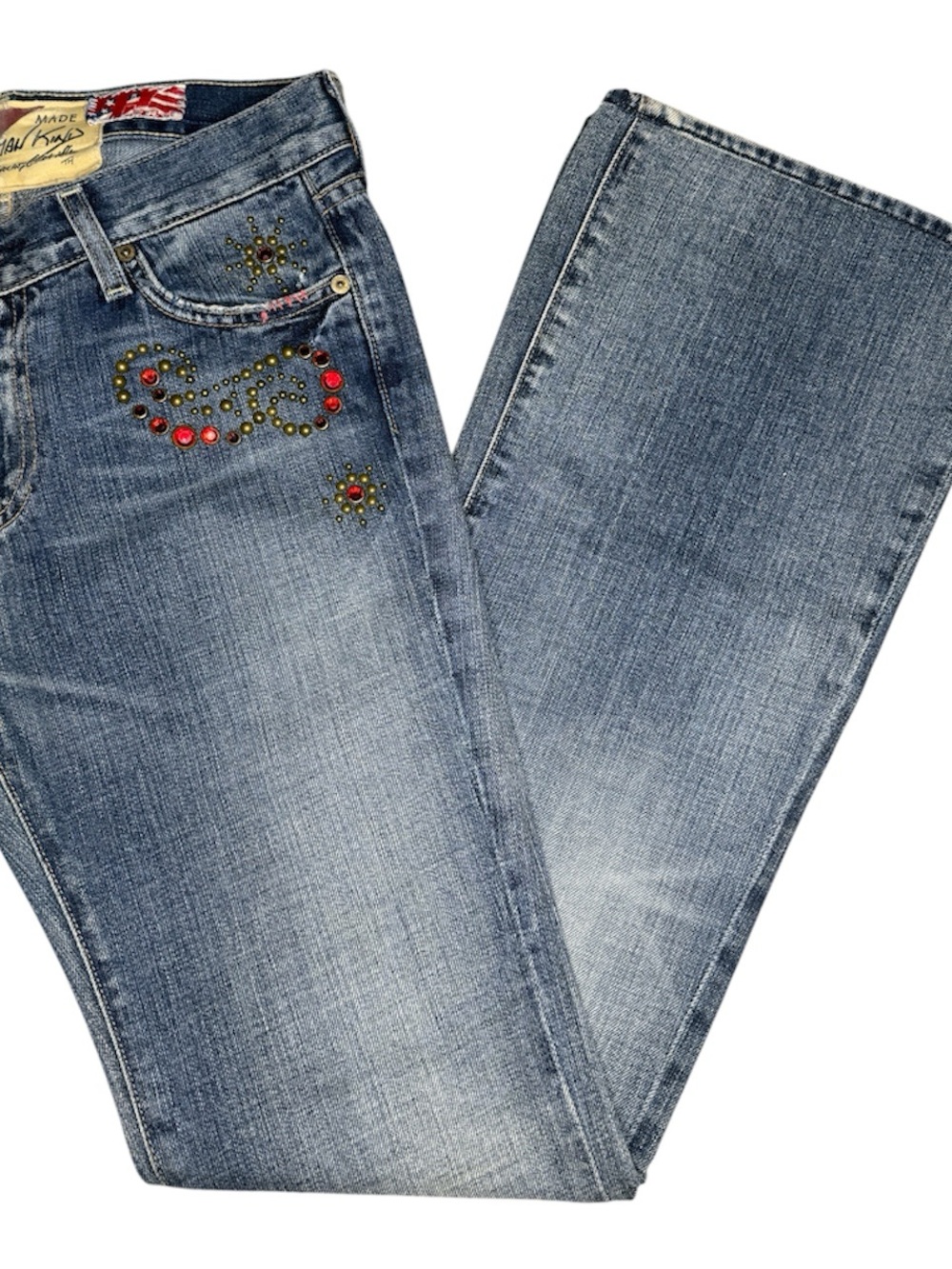 7 For all man kind red Swarovski crystals